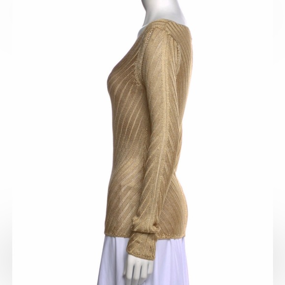 L’Academie Mavis Ribbed Knit Gold Sweater - Picture 9 of 13